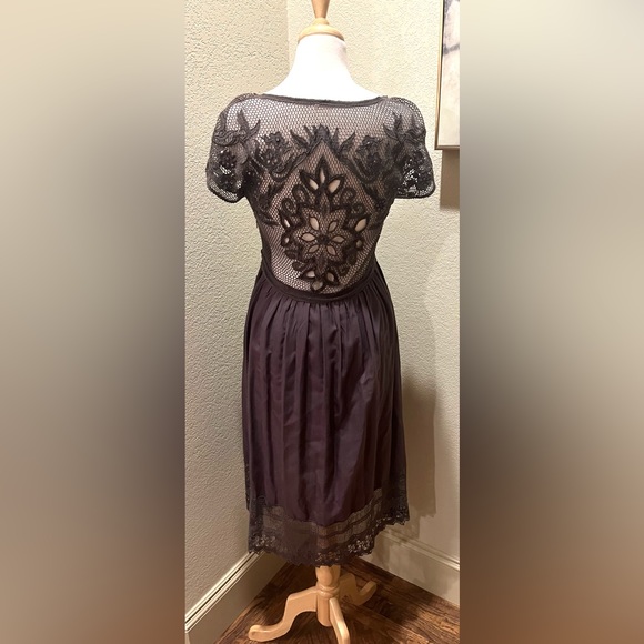 VTG Free People Embellished Lace Beaded Midi Hi Lo Dress S - Picture 5 of 12